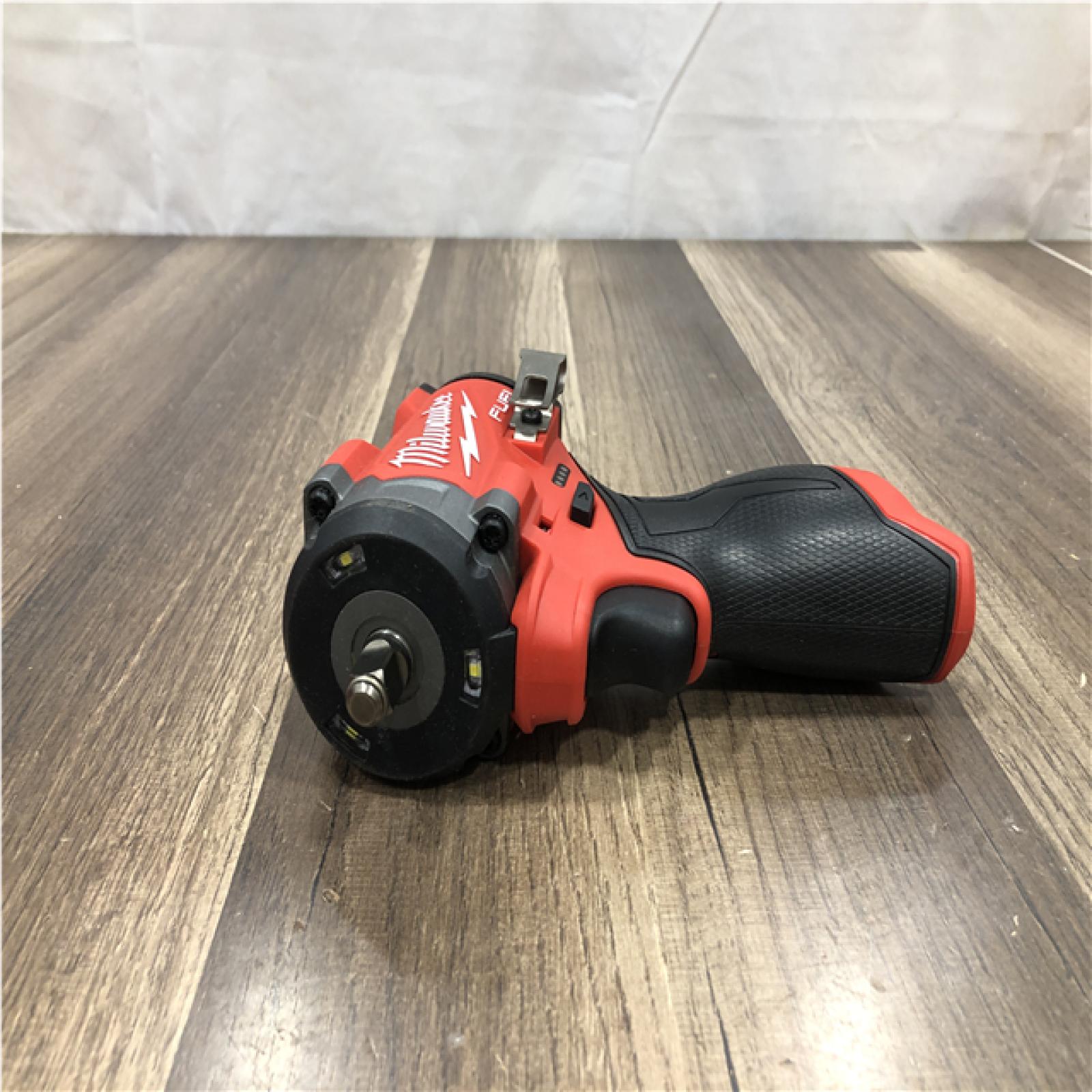AS-IS Milwaukee FUEL 12V Lithium-Ion Brushless Cordless Stubby 3/8 in. Impact Wrench (Tool-Only)