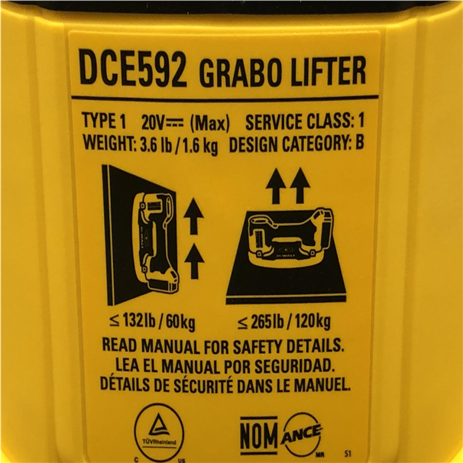 AS-IS DEWALT 20-Volt Max Lithium-Ion Cordless GRABO Lifter Kit