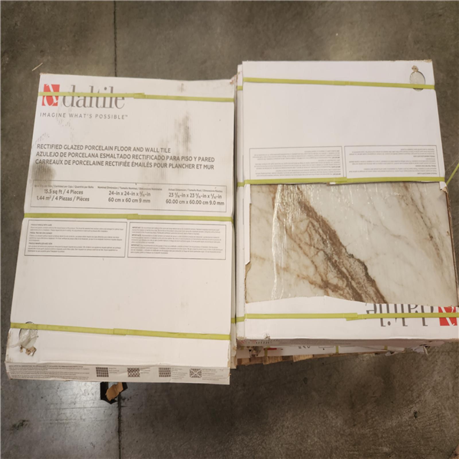 Phoenix Daltile Rivermont Oro 24 in. x 24 in. Polished Porcelain Stone Look Floor and Wall Tile (325 sq. ft./22 case)