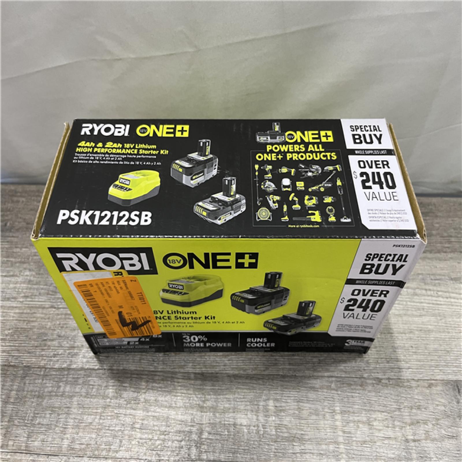 NEW - RYOBI ONE+ 18V Lithium-Ion Starter Battery  and Charger Kit