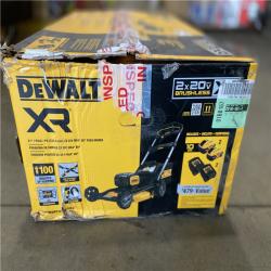 DALLAS LOCATION - DEWALT 2x20V MAX 21 in. Cordless Battery Powered Push Lawn Mower Kit with (2) 10 Ah Batteries and Chargers