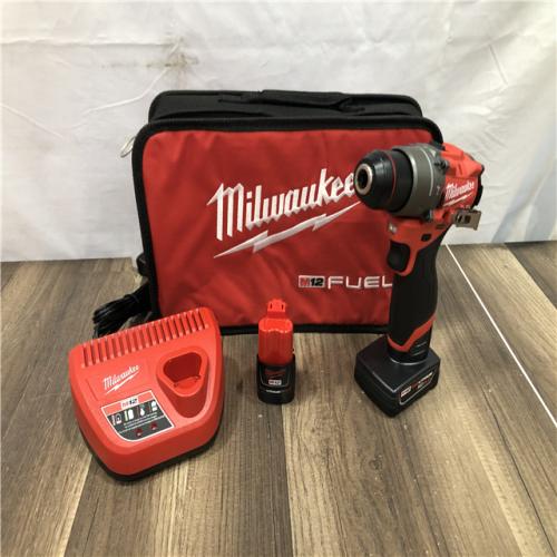 AS-IS Milwaukee FUEL 12V Lithium-Ion Brushless Cordless 1/2 in. Hammer Drill Kit