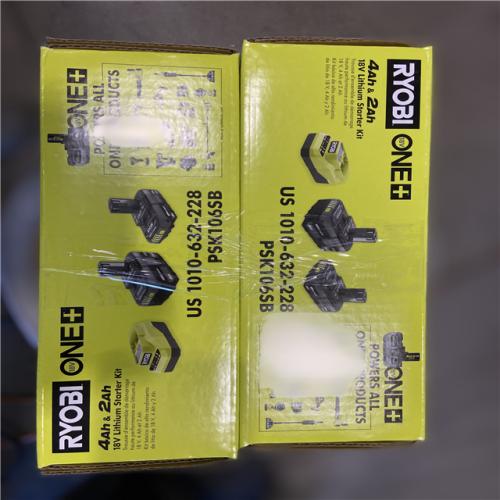 NEW! - RYOBI ONE+ 18V Lithium-Ion Starter Kit with 2.0 Ah Battery  4.0 Ah Battery  and Charger