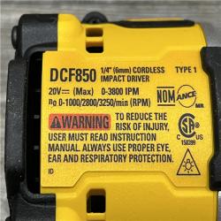AS-IS DEWALT ATOMIC 20V MAX Lithium-Ion Cordless 1/4 in. Brushless Impact Driver Kit