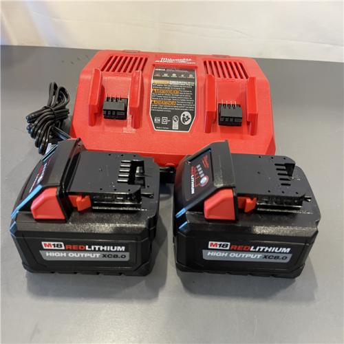 AS-IS - M18 18V Lithium-Ion Dual Bay Rapid Battery Charger W/ (2) 8Ah HIGH OUTPUT Batteries