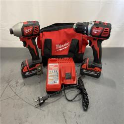 AS-IS - Milwaukee 18V Cordless Brushed 2-Tool Drill/Driver and Impact Driver Kit