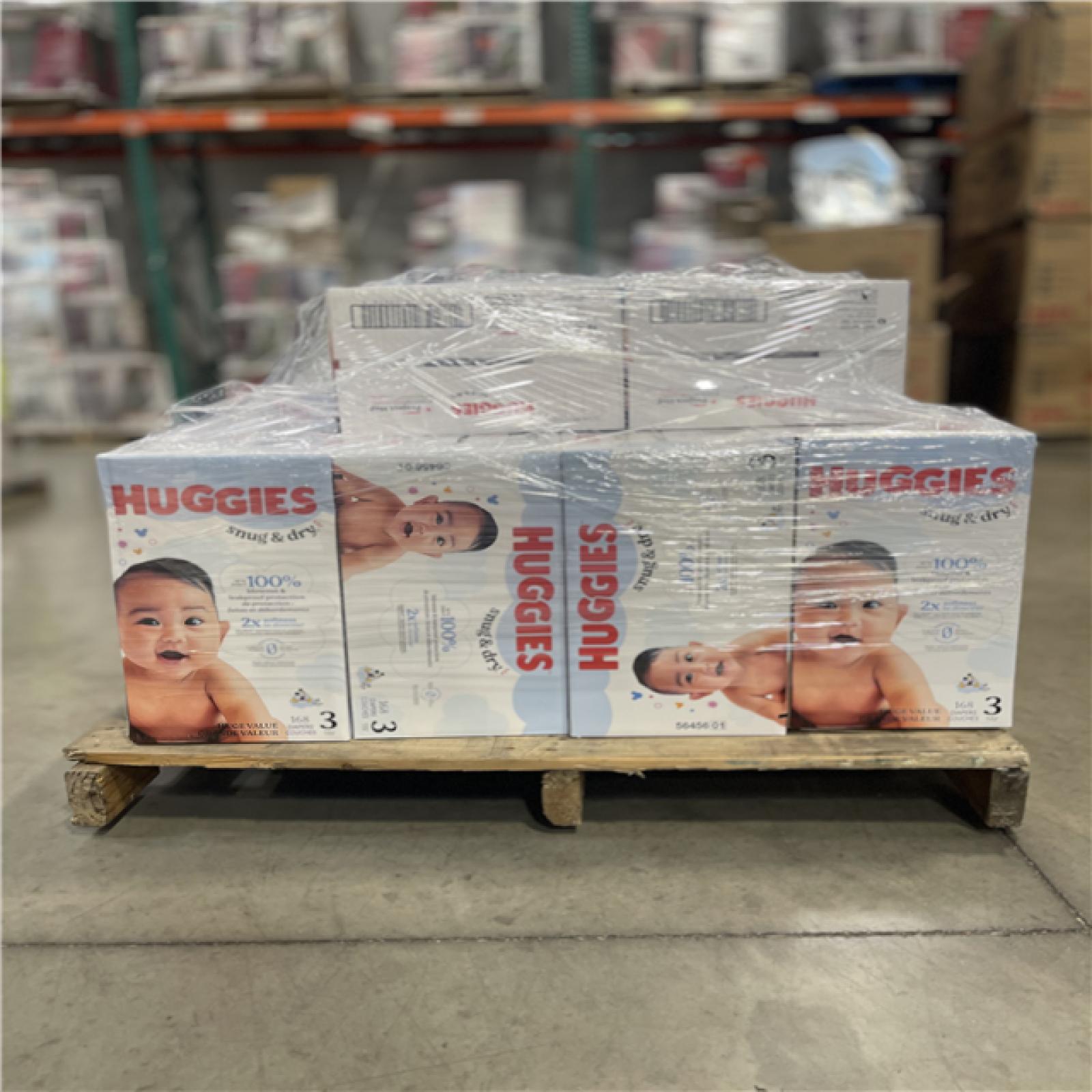 DALLAS LOCATION- HUGGIES SNUG AND DRY SIZE 3 DIAPER PALLET (16 CASES)