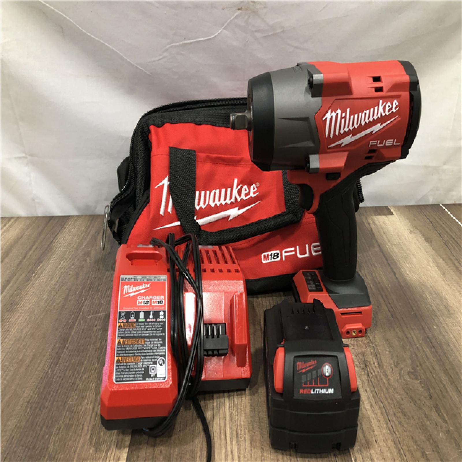AS-IS Milwaukee  FUEL 18V Lithium-Ion Brushless Cordless 1/2 in. Impact Wrench w/Friction Ring Kit