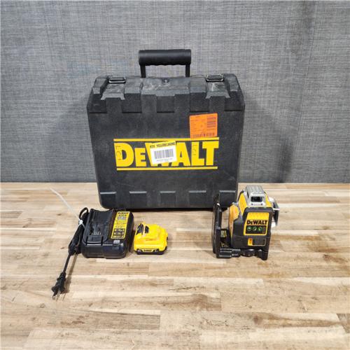 HOUSTON LOCATION - AS-IS DEWALT 12V MAX Lithium-Ion 100 ft. Green Self-Leveling 3-Beam 360 Degree Laser Level Kit