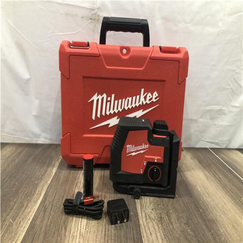 AS-IS Milwaukee 100 ft. REDLITHIUM Lithium-Ion USB Green Rechargeable Cross Line Laser Level with Charger