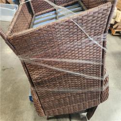 Phoenix AS-IS Hampton Bay Newshire 4-Piece Wicker Patio Conversation Set with Lake Cushions