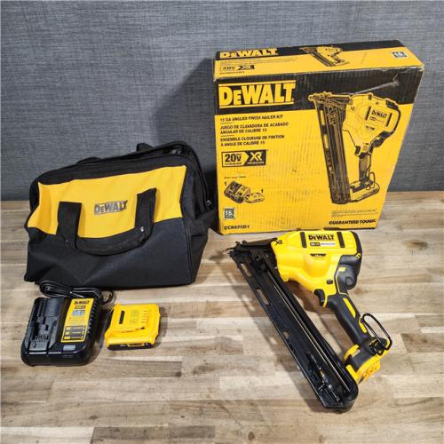 HOUSTON LOCATION - AS-IS DeWalt 20V MAX XR 15 Ga. Cordless 34 Deg Nailer Kit (Battery & Charger) 20 V