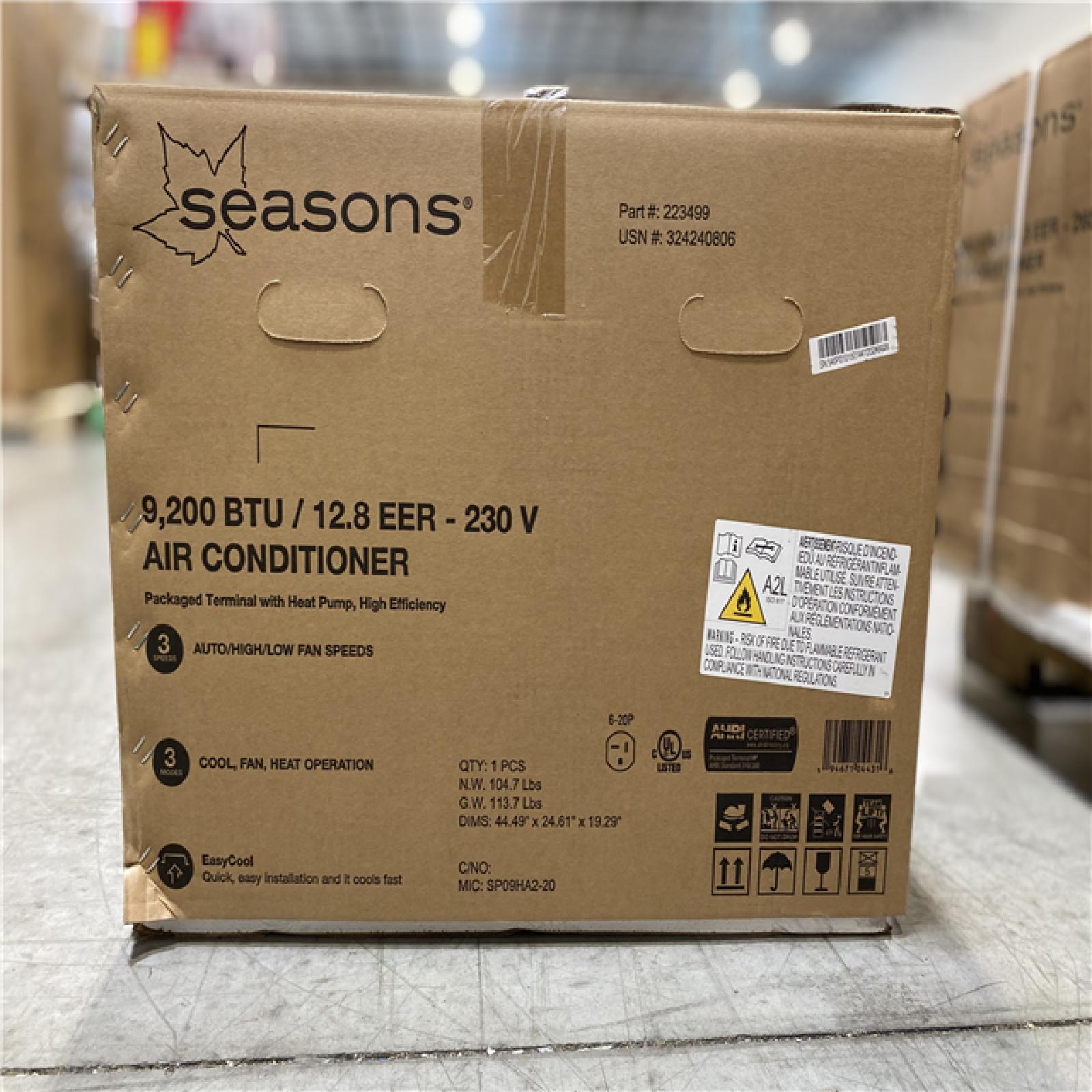 DALLAS LOCATION - Seasons® 9,200 BTU / 12.8 EER - 230 V AIR CONDITIONER