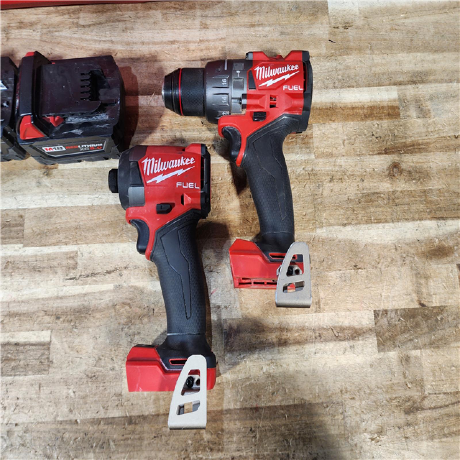 HOUSTON LOCATION - AS - IS Milwaukee FUEL 18V Lithium-Ion Brushless Cordless Hammer Drill and Impact Driver Combo Kit