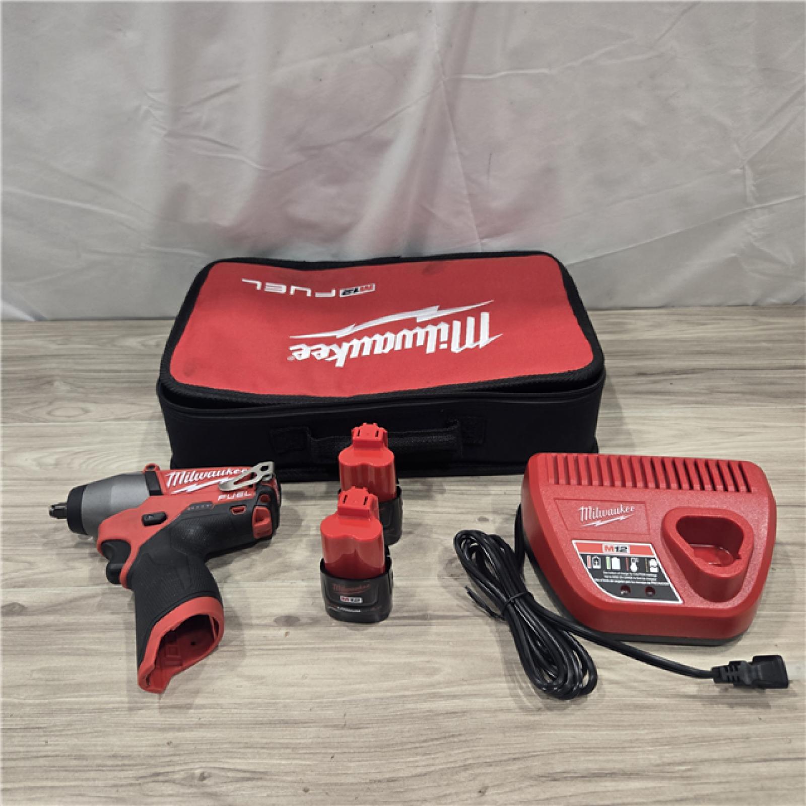 AS-IS Milwaukee M12 FUEL Lithium-Ion Cordless 3/8 in. Impact Wrench Kit