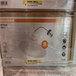 DALLAS LOCATION - LEDVANCE Integrated LED 6 in. Retro Fit 3000K 675 Lumen Dimmable Recessed Light White  Wet Rated (12-Pack) PALLET-(66 UNITS)