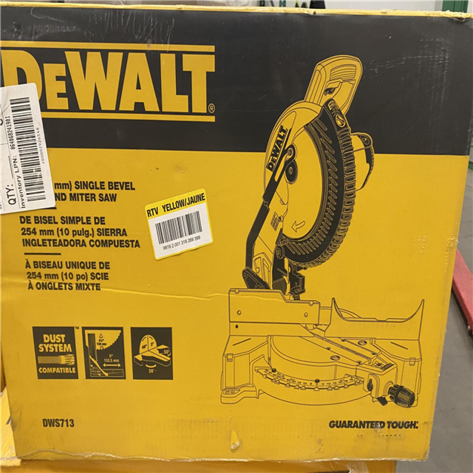 NEW- DEWALT 15 Amp Corded 10 in. Compound Single Bevel Miter Saw