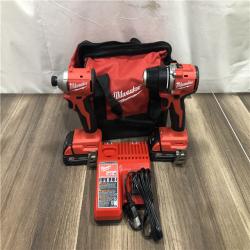AS-IS Milwaukee M18 18V Lithium-Ion Brushless Cordless Compact Drill/Impact Combo Kit