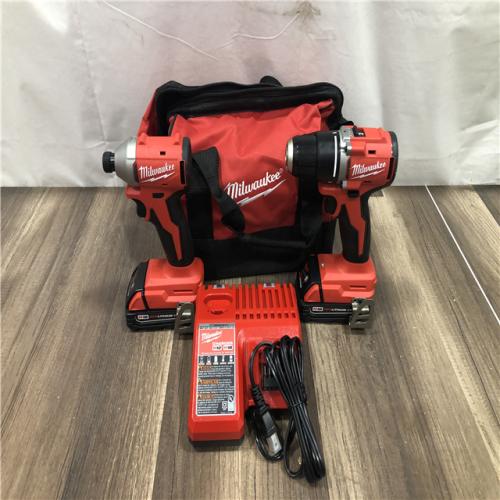 AS-IS Milwaukee M18 18V Lithium-Ion Brushless Cordless Compact Drill/Impact Combo Kit
