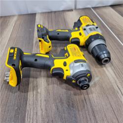 AS-IS DEWALT 20V MAX Cordless Brushless Hammer Drill/Driver 2 Tool Combo Kit with FLEXVOLT ADVANTAGE