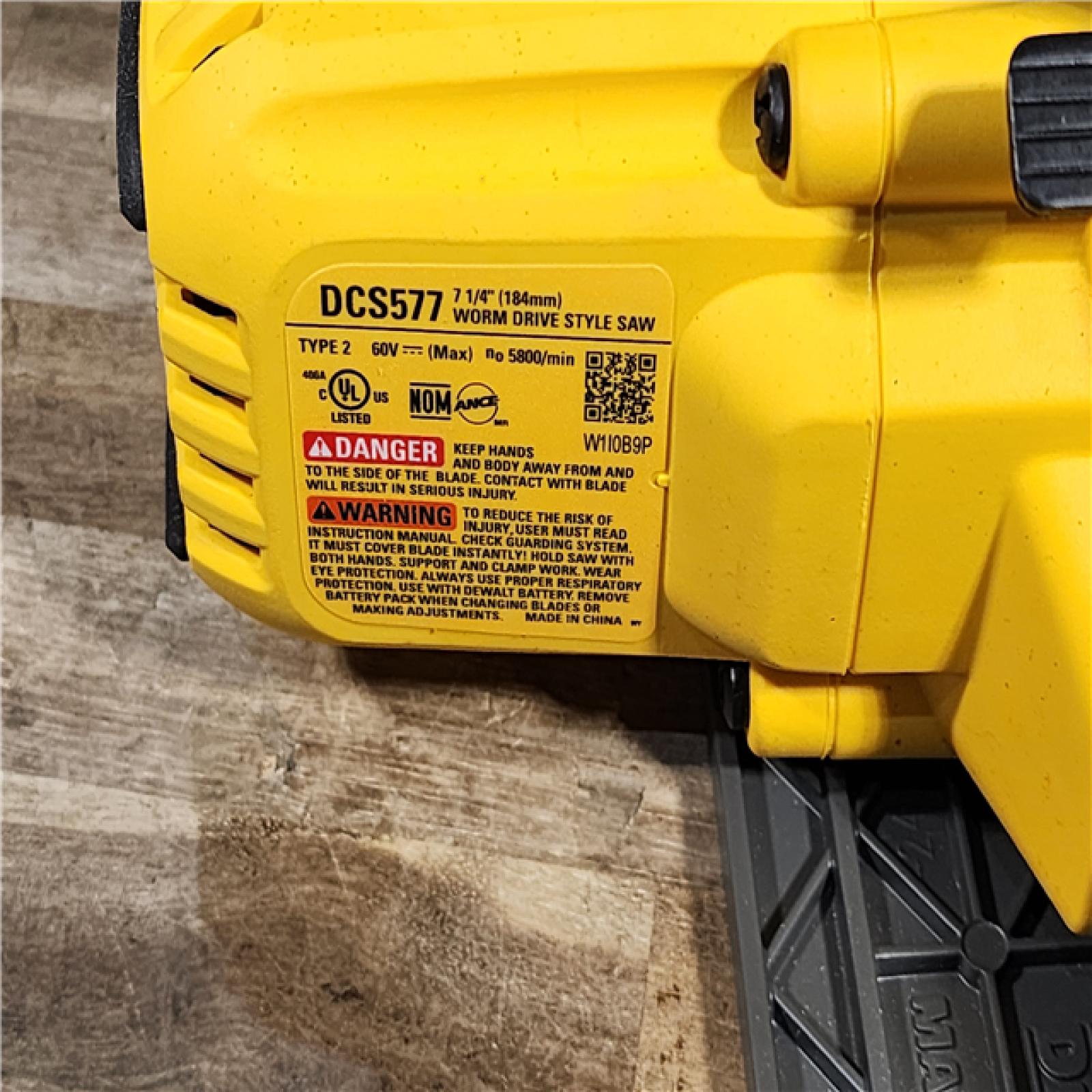 HOUSTON LOCATION - AS-IS (APPEARS LIKE NEW) DEWALT FLEXVOLT 60V MAX Cordless Brushless 7-1/4 in. Wormdrive Style Circular Saw (Tool Only)