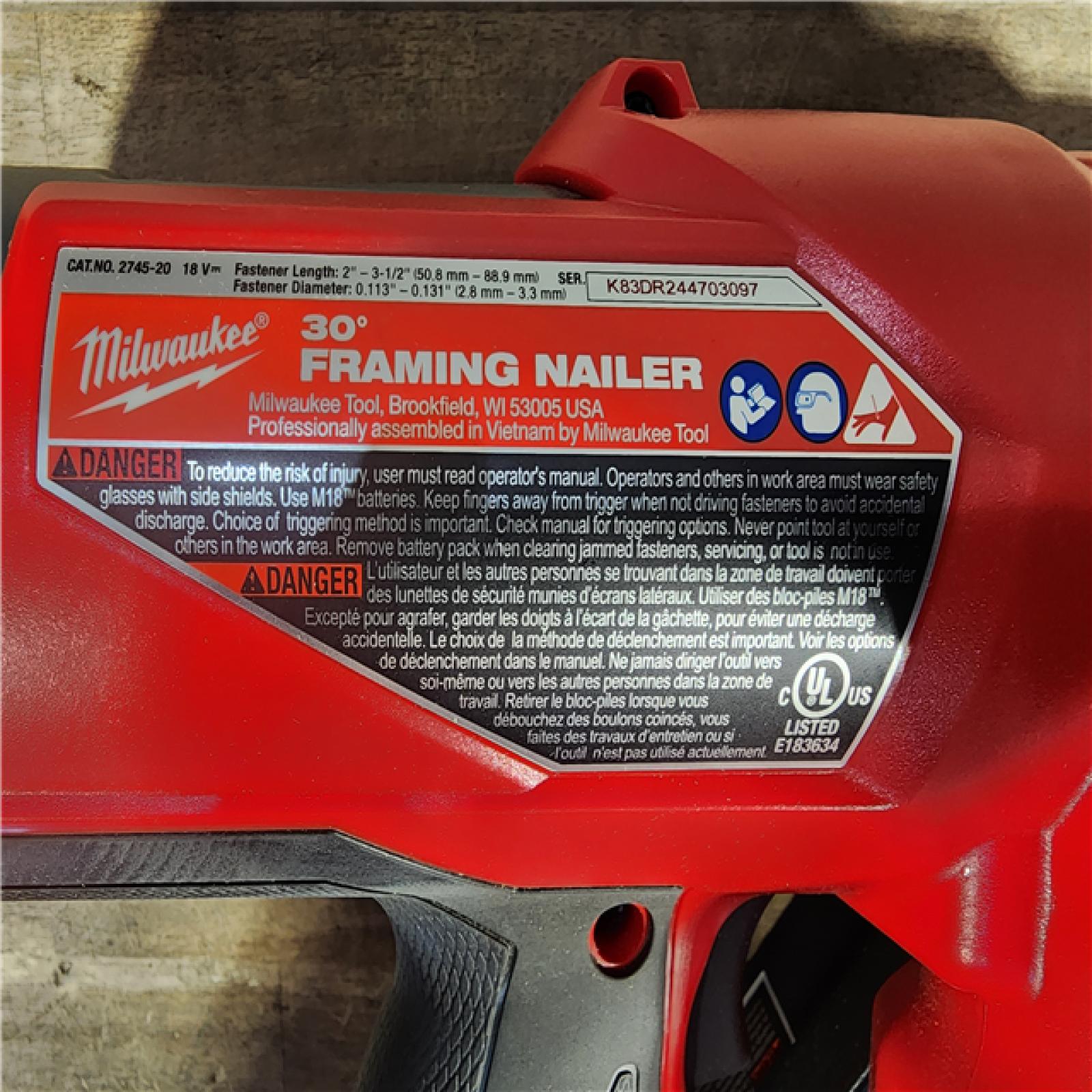 HOUSTON LOCATION - AS-IS M18 FUEL 3-1/2 in. 18-Volt 30-Degree Lithium-Ion Brushless Cordless Framing Nailer (Tool-Only)