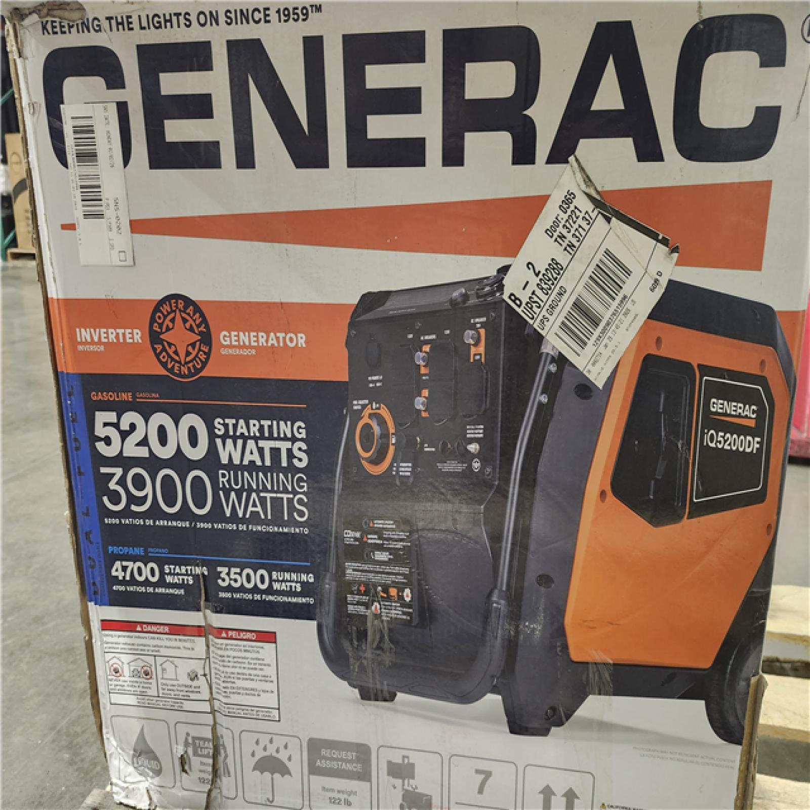 Dallas Location - As-Is Generac 5200 Watt  Inverter Generator G0089470