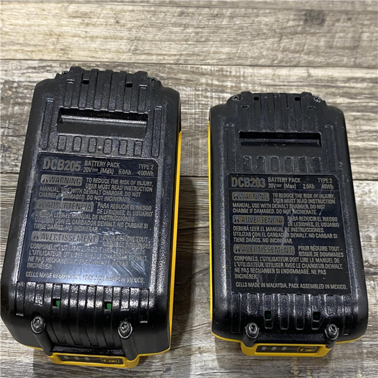 AS-IS DEWALT 20V MAX Lithium-Ion Battery Kit with 5.0Ah and 2.0Ah Battery and Charger