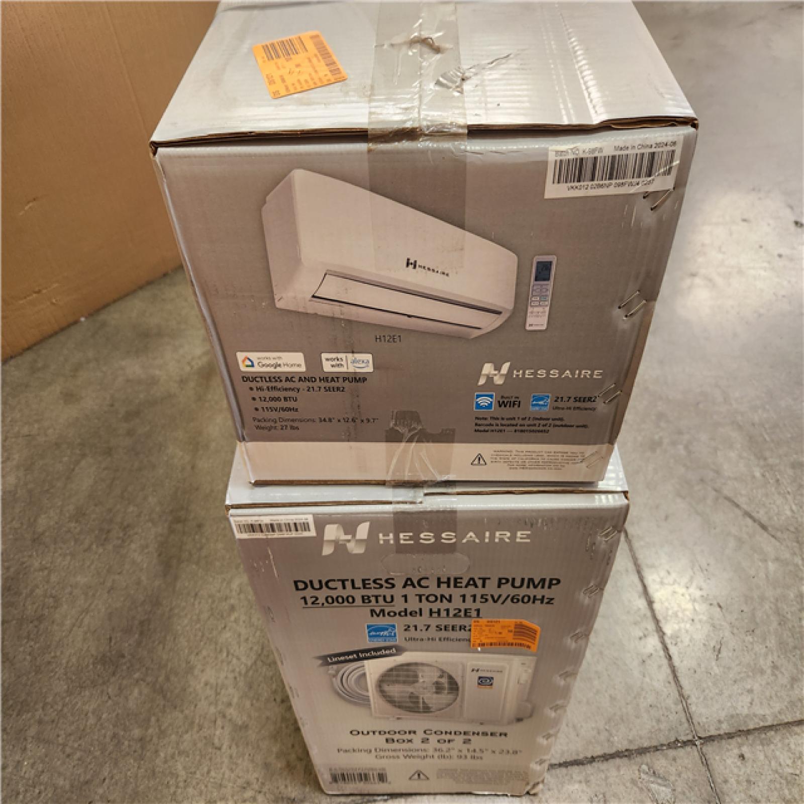 Phoenix NEW Hessaire DIY 22 SEER2 12 000 BTU Wi-Fi 1-Ton Ductless Mini Split Air Conditioner and Heat Pump Variable Speed Inverter-115-Volt (SEALED)