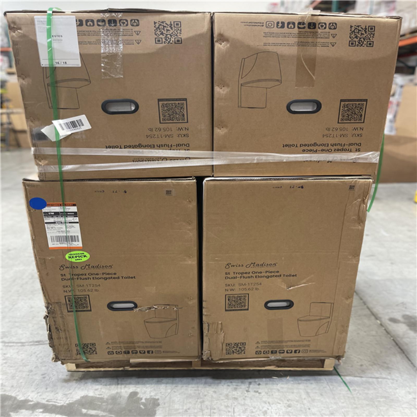 DALLAS LOCATION- SWISS MADISON St Tropez One Piece Elongated Toilet PALLET (5 UNITS)