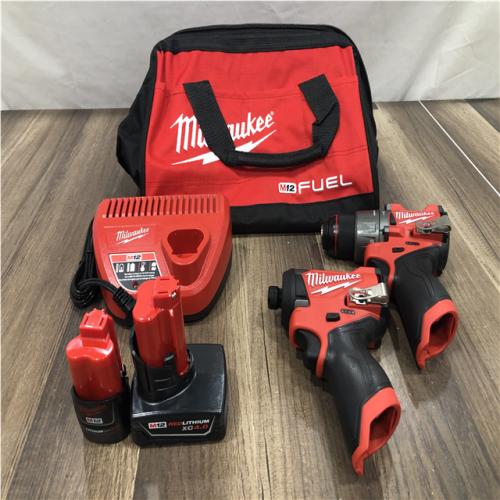 AS-IS Milwaukee FUEL 12-Volt Lithium-Ion Brushless Cordless Hammer Drill and Impact Driver Combo Kit