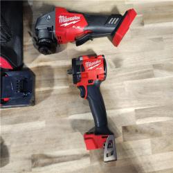 HOUSTON LOCATION - AS-IS M18 FUEL 18V Lithium-Ion Brushless Cordless Grinder & 3/8 in. Impact Wrench Combo Kit (2-Tool) W/ Two 5Ah Batteries