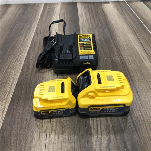 AS-IS DEWALT 20V MAX XR POWERSTACK Lithium-Ion Battery Starter Kit with 5.0Ah and 1.7Ah Batteries and Charger