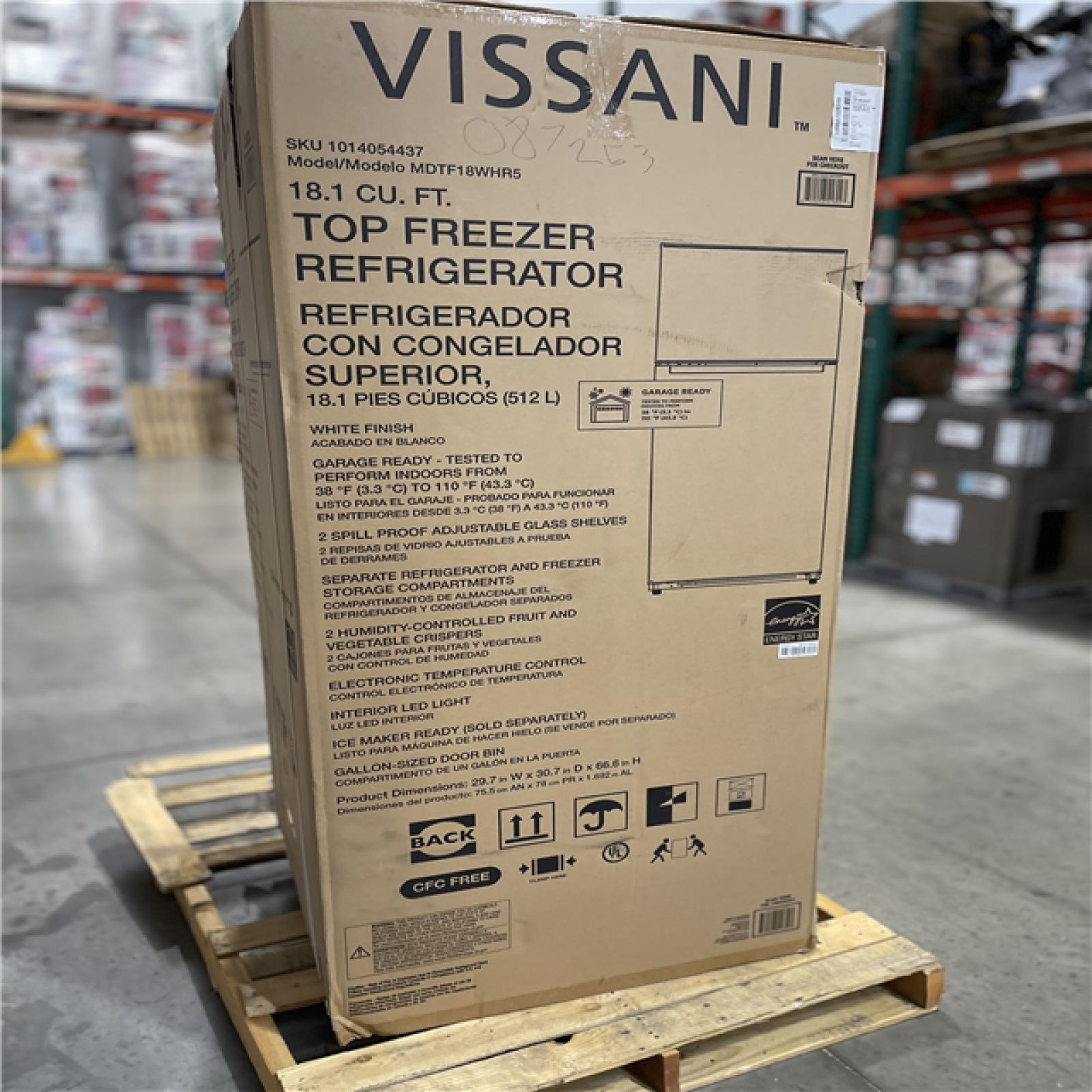 DALLAS LOCATION -AS-IS VISSANI 18.1 CU.FT REFRIGERATOR