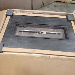 Phoenix Noble House Sorrento Brown with Wood Pattern/Grey Rectangular Stone Outdoor Patio  Fire Pit (No Tank Holder)