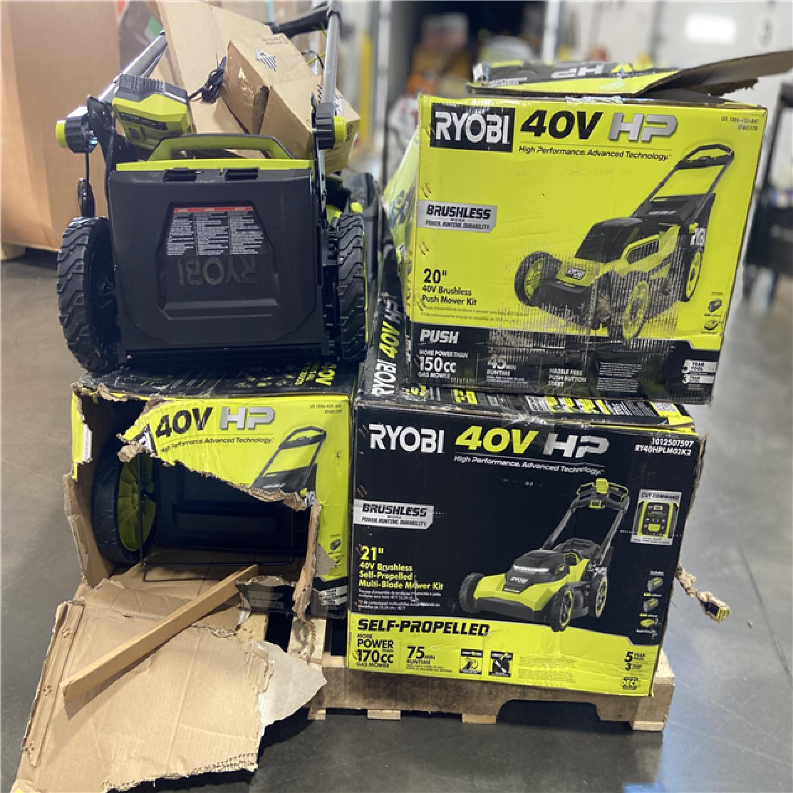 DALLAS LOCATION - RYOBI 40V HP Brushless 20 in. Cordless Battery Walk Behind Push Lawn Mower with 6.0 Ah Battery and Charger - 4 (UNITS)