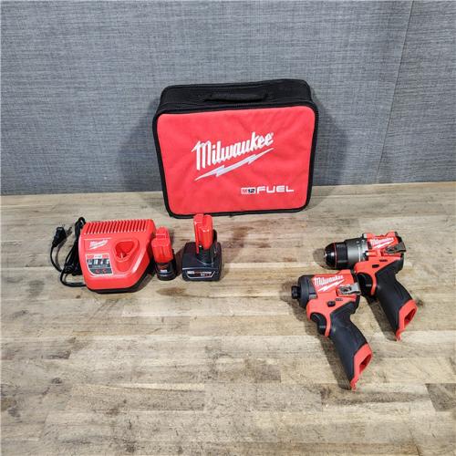 HOUSTON LOCATION - AS-IS Milwaukee 3497-22 12V Brushless Hammer Drill and Impact Driver Combo Kit