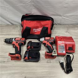 LIKE NEW! - Milwaukee 18V Cordless Brushed 2-Tool Drill/Driver and Impact Driver Kit