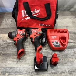 AS-IS Milwaukee FUEL 12-Volt Lithium-Ion Brushless Cordless Hammer Drill and Impact Driver Combo Kit