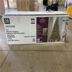 NEW! - Home Decorators Collection 7.5 ft. Elegant Twinkling Grand Fir LED Pre-Lit Artificial Christmas Tree with Timer T32