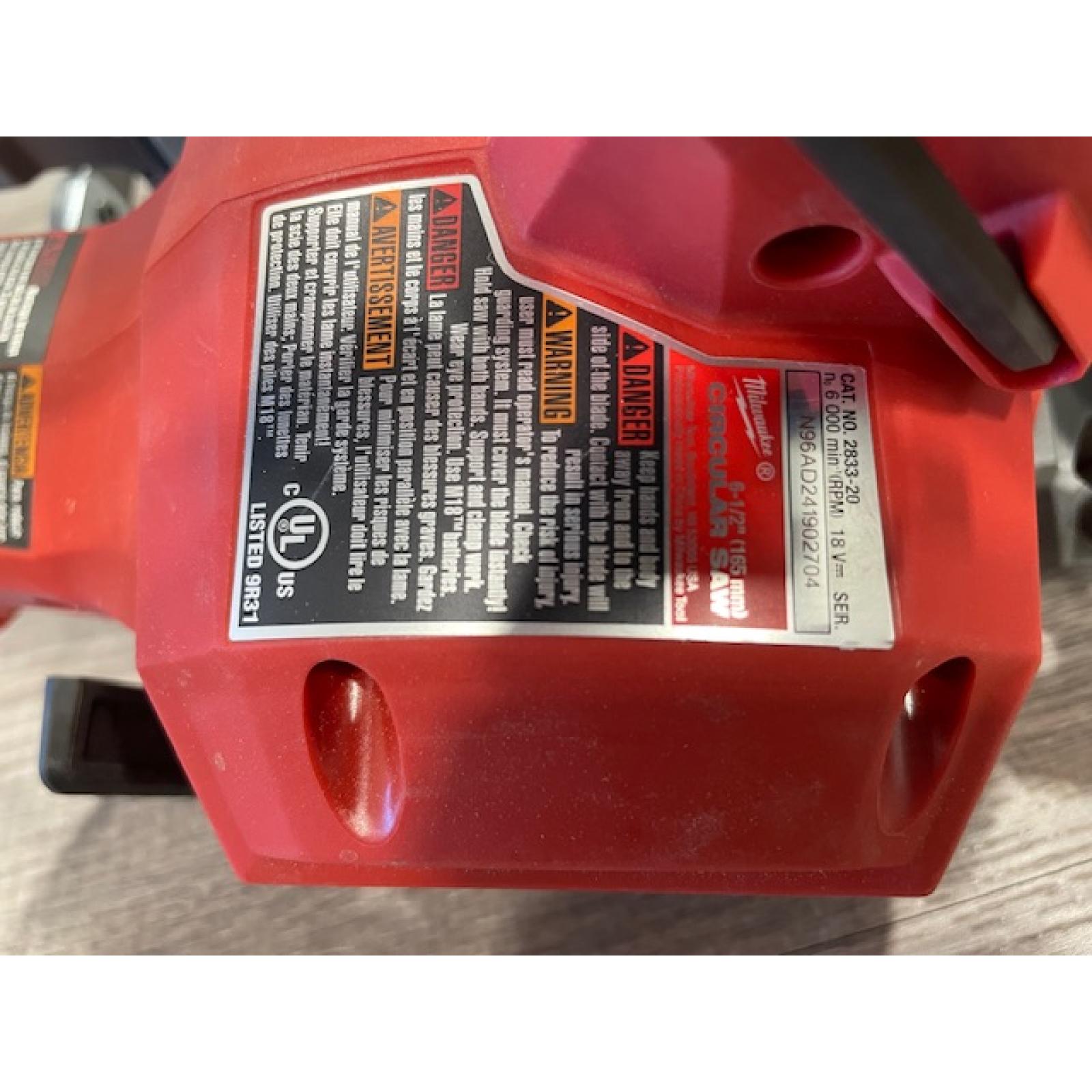 AS-IS Milwaukee FUEL 18V Lithium-Ion Brushless Cordless 6-1/2 in. Circular Saw (Tool-Only)