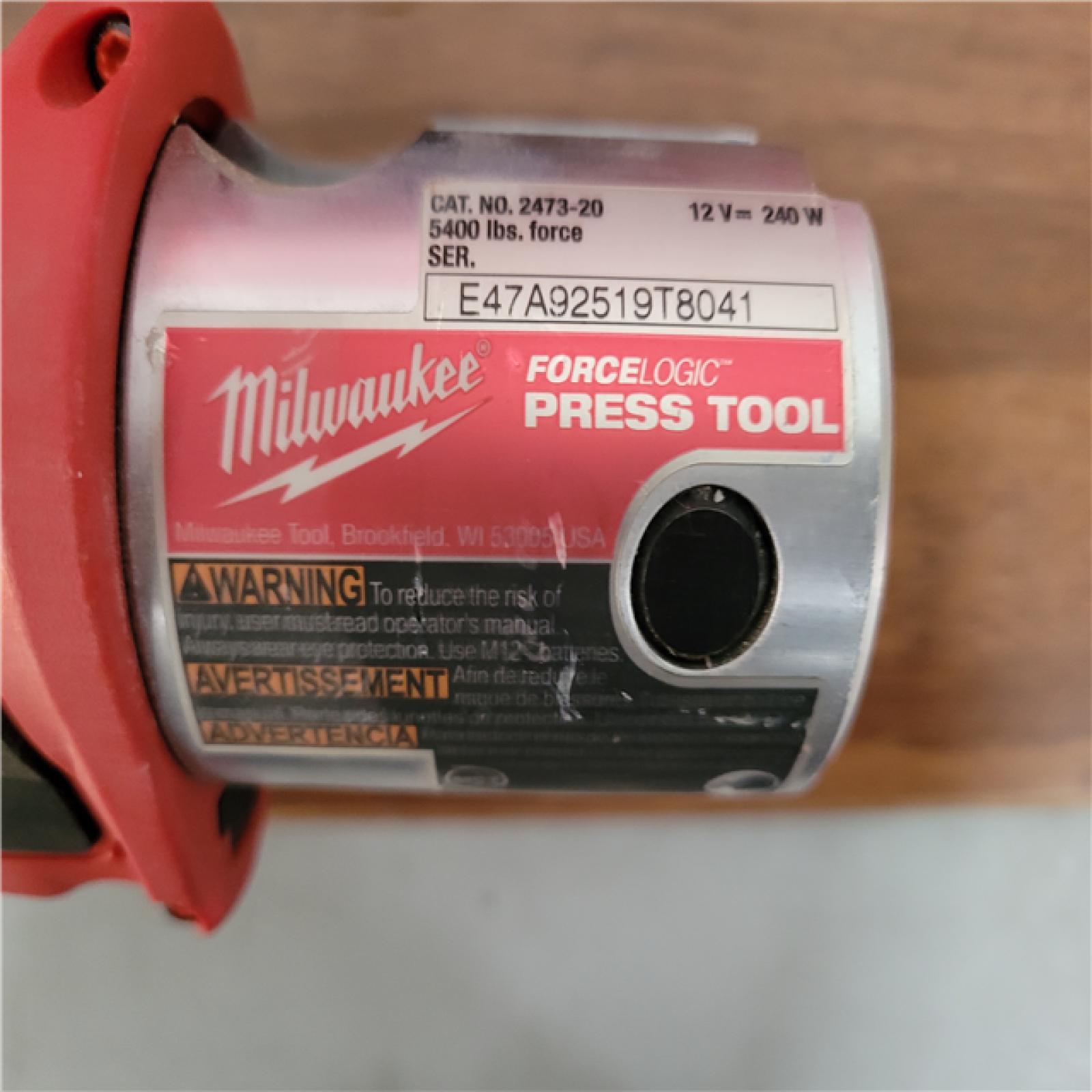 California AS-IS Milwaukee M12 Force Logic Press Tool Kit  Includes (2) Batteries  Charger & Hard Case