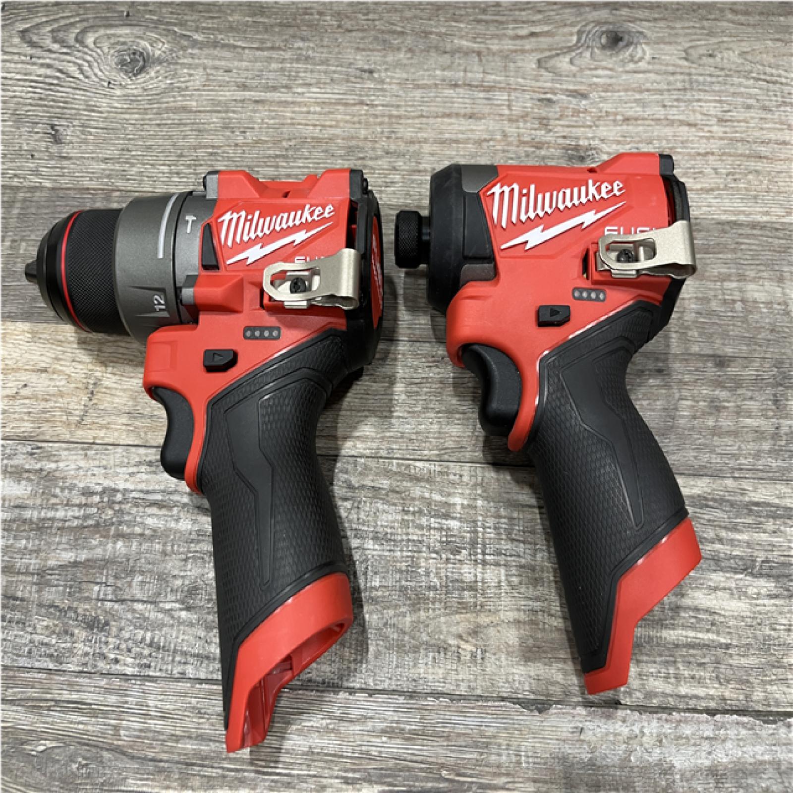 AS-IS Milwaukee FUEL 12-Volt Lithium-Ion Brushless Cordless Hammer Drill and Impact Driver Combo Kit