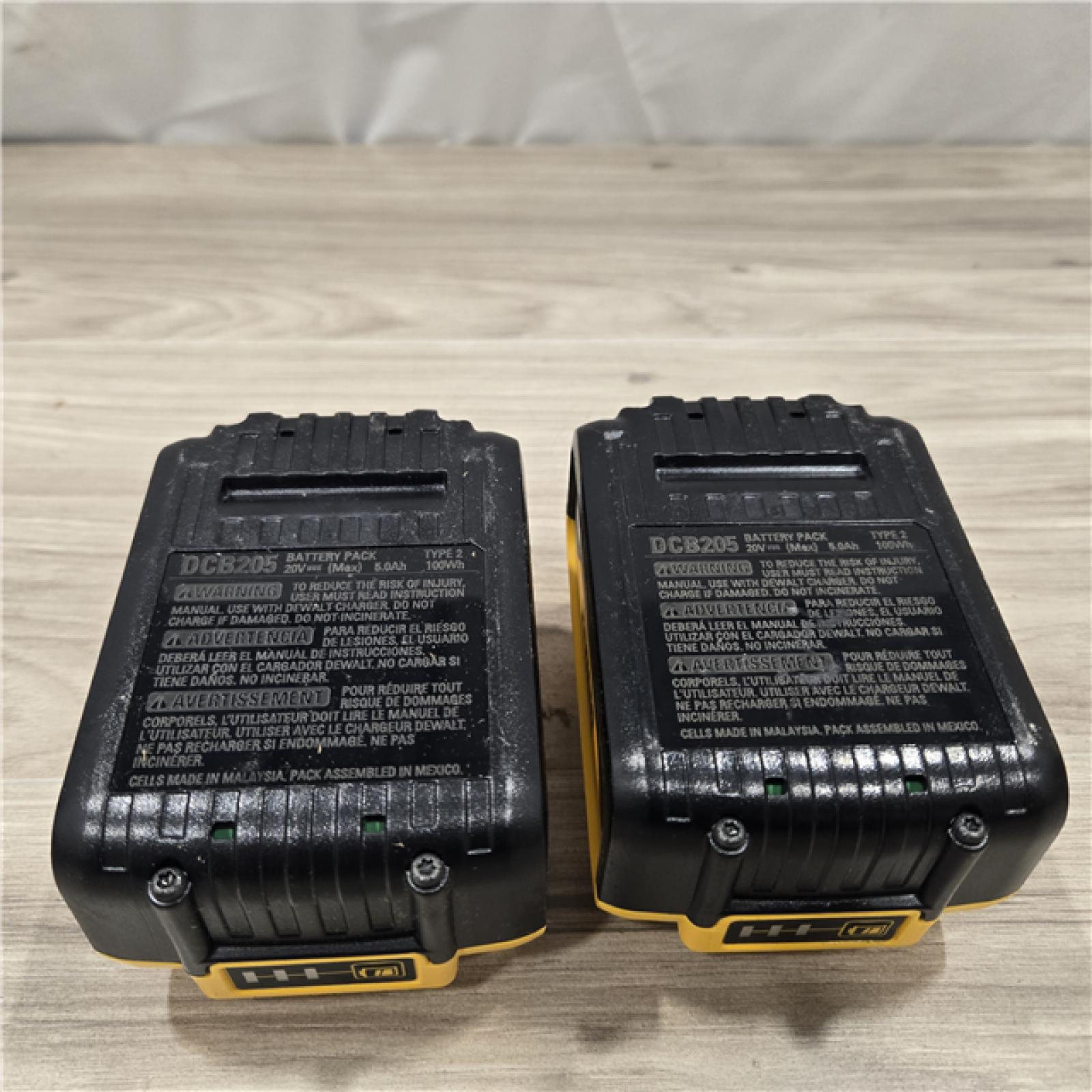 AS-IS DEWALT 20V MAX XR Premium Lithium-Ion 5.0Ah Battery Pack (2 Pack)