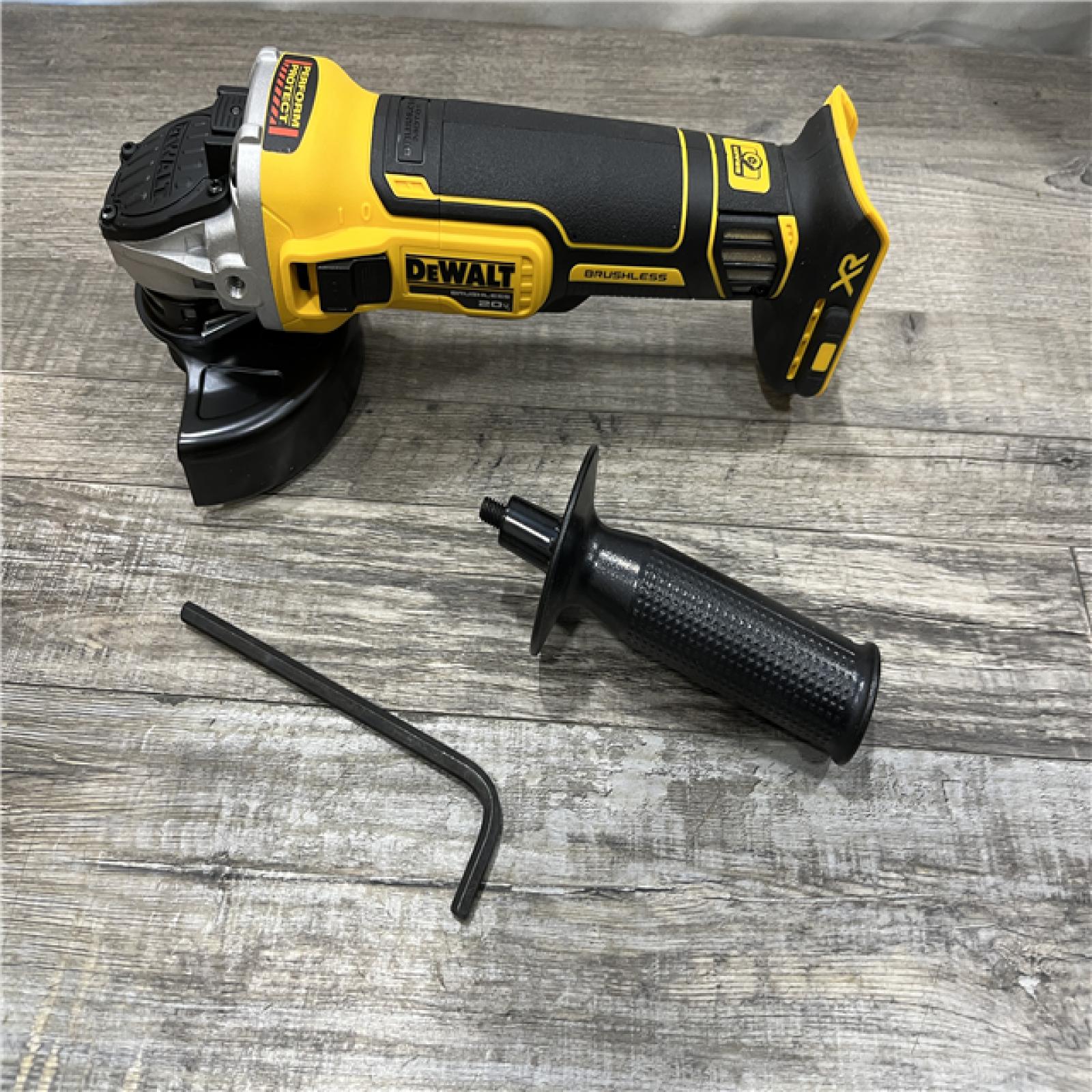 AS-IS DEWALT 20V MAX XR Cordless Brushless 4.5 in. Slide Switch Small Angle Grinder with Kickback Brake (Tool Only)