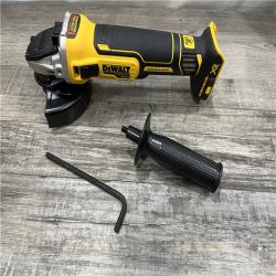 AS-IS DEWALT 20V MAX XR Cordless Brushless 4.5 in. Slide Switch Small Angle Grinder with Kickback Brake (Tool Only)