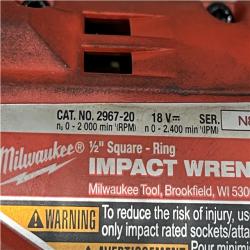 AS-IS Milwaukee FUEL 18V Lithium-Ion Brushless Cordless 1/2 in. Impact Wrench w/Friction Ring Kit