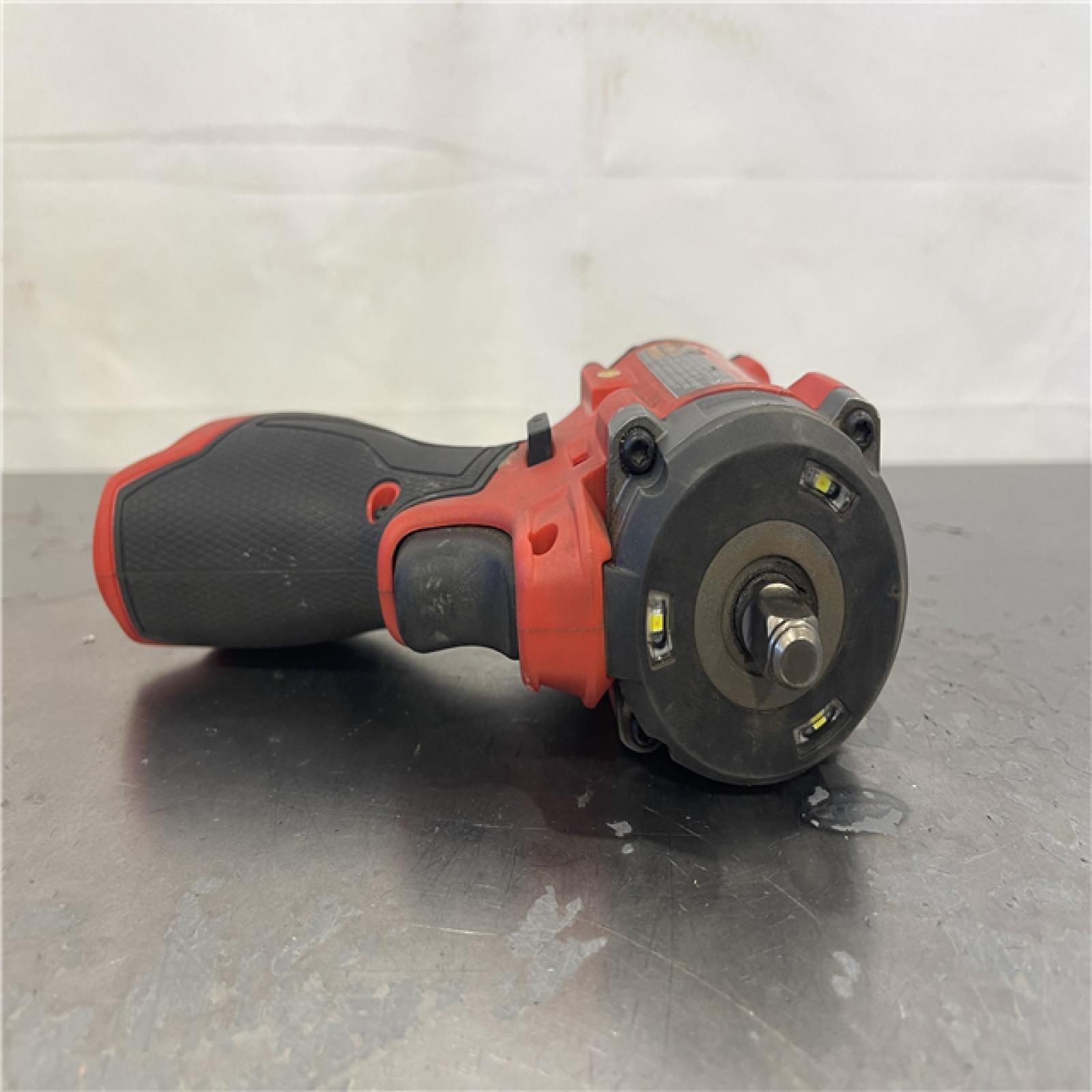 AS-IS- Milwaukee M12 FUEL 12V Lithium-Ion Brushless Cordless Stubby 3/8 in. Impact Wrench (Tool-Only)
