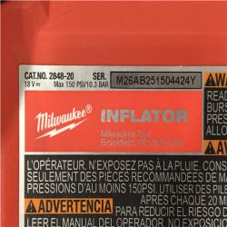 AS-IS - Milwaukee 18-Volt Lithium-Ion Cordless Electric Portable Inflator (Tool-Only)