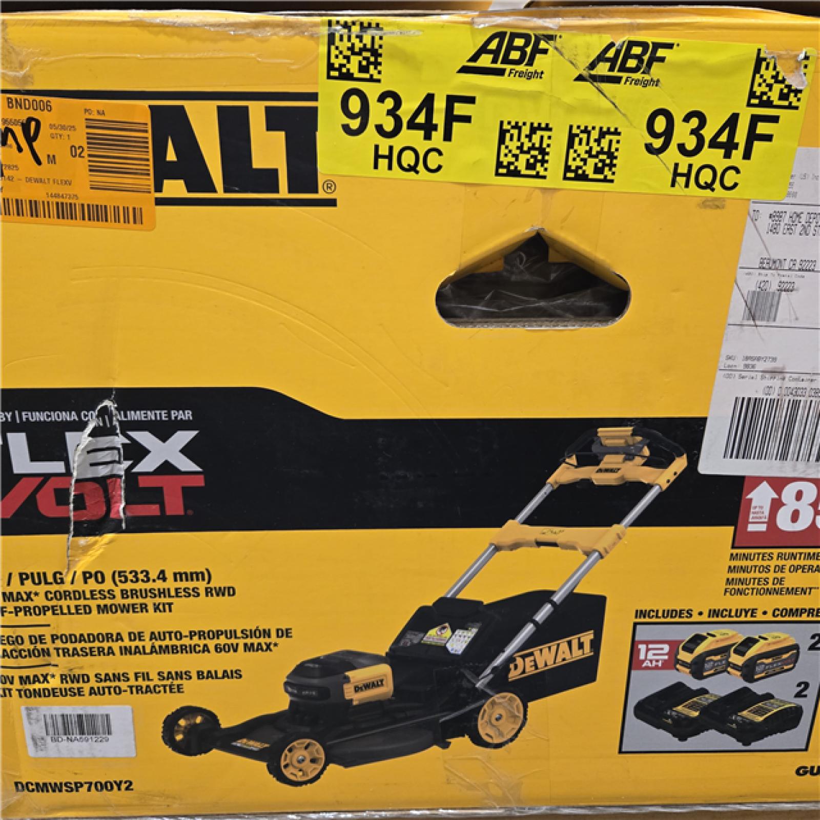 LIKE NEW- FLEXVOLT 2x60V MAX 21 in. Cordless Battery Powered Self Propelled Lawn Mower Kit with  12.0 Ah Batteries and Chargers